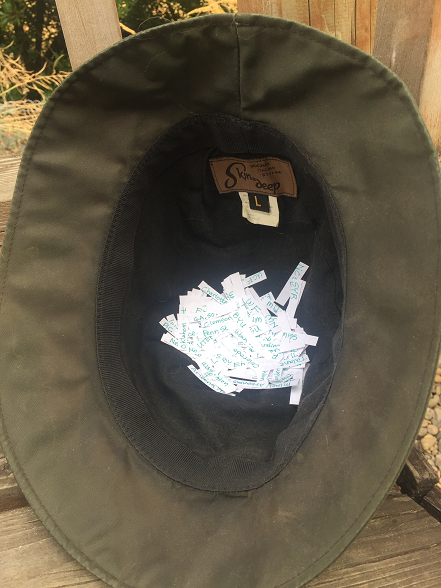 My hat with all the teams in it